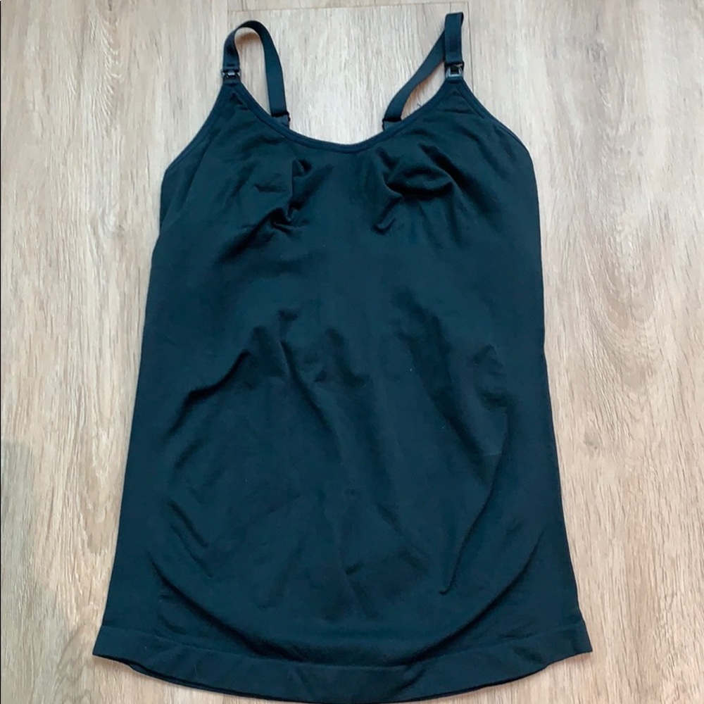 Cake maternity seamless nursing tank in black